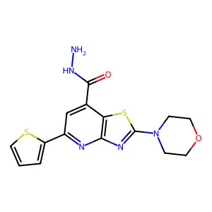 2-Morpholino-5-(thiophen-2-yl)thiazolo[4,5-b]pyridine-7-carbohydrazide structure