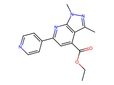 Ethyl 1,3-dimethyl-6-pyridin-4-ylpyrazolo[3,4-b]pyridine-4-carboxylate structure