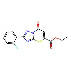 ethyl 2-(2-fluorophenyl)-7-oxo-7H-[1,2,4]triazolo[3,2-b][1,3]thiazine-5-carboxylate structure