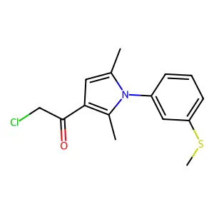 2-chloro-1-{2,5-dimethyl-1-[3-(methylsulfanyl)phenyl]-1H-pyrrol-3-yl}ethan-1-one structure