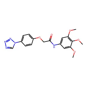 2-[4-(tetrazol-1-yl)phenoxy]-N-(3,4,5-trimethoxyphenyl)acetamide structure