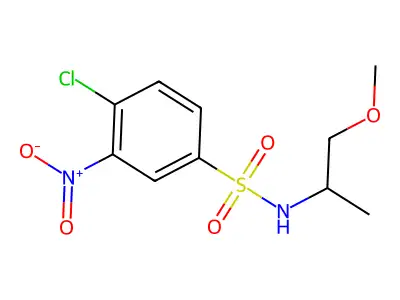 4-chloro-N-(2-methoxy-1-methylethyl)-3-nitrobenzenesulfonamide structure