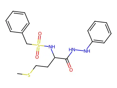 N-[4-methylsulfanyl-1-oxo-1-(2-phenylhydrazinyl)butan-2-yl]-1-phenylmethanesulfonamide structure
