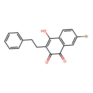 7-Bromo-4-hydroxy-3-(2-phenylethyl)naphthalene-1,2-dione structure
