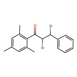 2,3-Dibromo-3-phenyl-1-(2,4,6-trimethylphenyl)propan-1-one structure