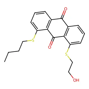 1-Butylsulfanyl-8-(2-hydroxyethylsulfanyl)anthracene-9,10-dione structure