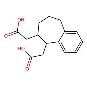 2,2'-(6,7,8,9-Tetrahydro-5H-benzo[7]annulene-5,6-diyl)diacetic acid structure