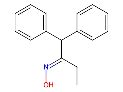 N-(1,1-diphenylbutan-2-ylidene)hydroxylamine structure