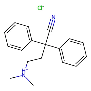 4-(Dimethylamino)-2,2-diphenylbutanenitrile--hydrogen chloride (1/1) structure