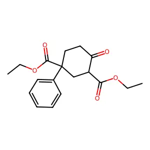 Diethyl 1-phenylcyclohexan-4-one-1,3-dicarboxylate structure