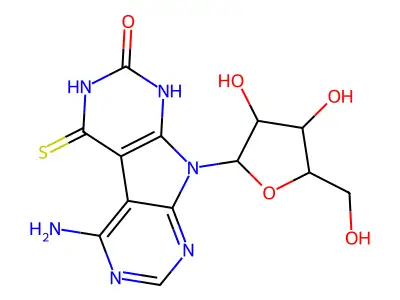 13-Amino-8-[3,4-dihydroxy-5-(hydroxymethyl)oxolan-2-yl]-3-sulfanylidene-4,6,8,10,12-pentazatricyclo[7.4.0.02,7]trideca-1(13),2(7),9,11-tetraen-5-one structure