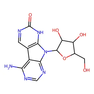 5-Amino-9-pentofuranosyl-1,9-dihydro-2H-pyrrolo[2,3-d:5,4-d']dipyrimidin-2-one structure