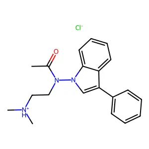 Acetamide, N-(2-(dimethylamino)ethyl)-N-(3-phenyl-1-indolyl)-, hydrochloride structure