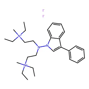 Ammonium, (N-(3-phenyl-1-indolyl)iminodiethylene)bis(diethylmethyl-, diiodide structure