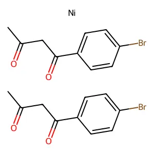 Bis(1-(4-bromophenyl)butane-1,3-dione);nickel structure