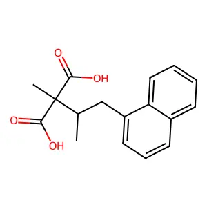 2-Methyl-2-(1-naphthalen-1-ylpropan-2-yl)propanedioic acid structure