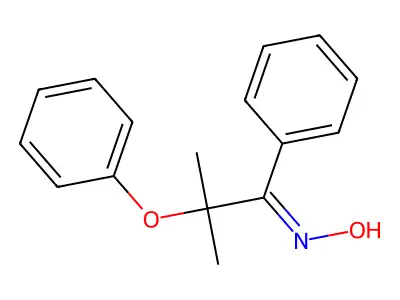 N-(2-methyl-2-phenoxy-1-phenylpropylidene)hydroxylamine structure