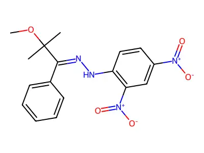N-[(2-methoxy-2-methyl-1-phenylpropylidene)amino]-2,4-dinitroaniline structure