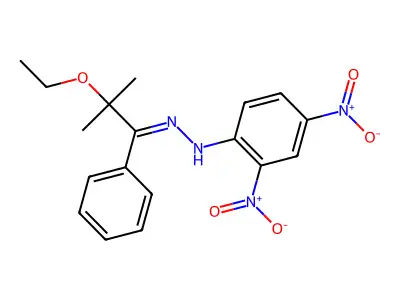 N-[(2-ethoxy-2-methyl-1-phenylpropylidene)amino]-2,4-dinitroaniline structure