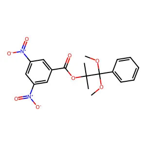 1,1-Dimethoxy-2-methyl-1-phenylpropan-2-yl 3,5-dinitrobenzoate structure