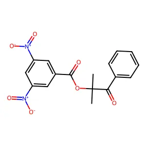 2-Methyl-1-oxo-1-phenylpropan-2-yl 3,5-dinitrobenzoate structure