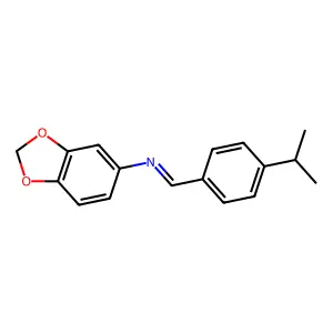 N-(1,3-benzodioxol-5-yl)-1-(4-propan-2-ylphenyl)methanimine structure