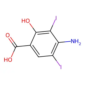 4-Amino-2-hydroxy-3,5-diiodobenzoic acid structure