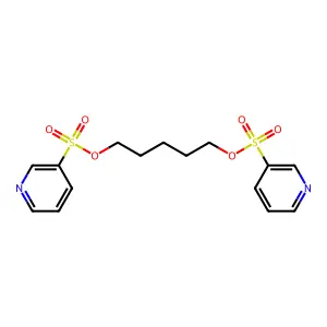 5-Pyridin-3-ylsulfonyloxypentyl pyridine-3-sulfonate structure