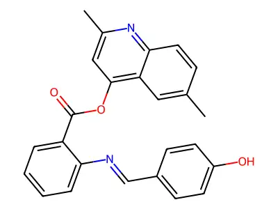 2,6-Dimethyl-4-quinolinyl 2-(((4-hydroxyphenyl)methylene)amino)benzoate structure