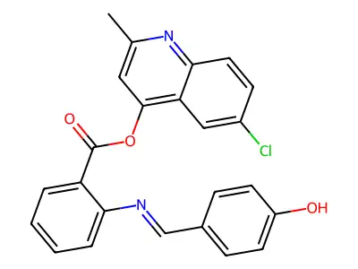 6-Chloro-2-methyl-4-quinolinyl 2-(((4-hydroxyphenyl)methylene)amino)benzoate structure