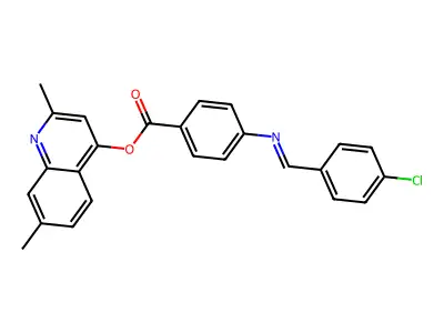 2,7-Dimethyl-4-quinolinyl 4-(((4-chlorophenyl)methylene)amino)benzoate structure