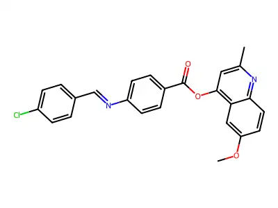 6-Methoxy-2-methyl-4-quinolinyl 4-(((4-chlorophenyl)methylene)amino)benzoate structure