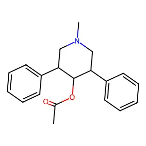 (1-Methyl-3,5-diphenylpiperidin-4-yl) acetate structure