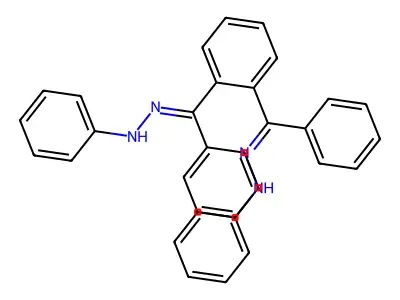 N-[[[2-(N-anilino-C-phenylcarbonimidoyl)phenyl]-phenylmethylidene]amino]aniline structure