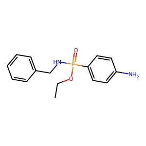 Ethyl P-(4-aminophenyl)-N-benzylphosphonamidate structure