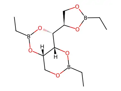 D-Glucitol, cyclic 1,3:2,4:5,6-tris(ethylboronate) structure