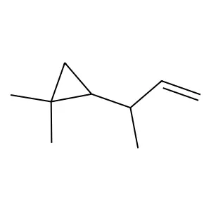 Cyclopropane, 1,1-dimethyl-2-(1-methyl-2-propenyl)- structure