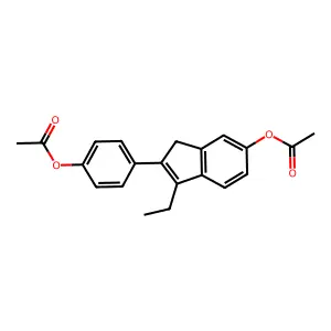 [4-(6-acetyloxy-3-ethyl-1H-inden-2-yl)phenyl] acetate structure