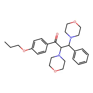 2,3-Dimorpholin-4-yl-3-phenyl-1-(4-propoxyphenyl)propan-1-one structure