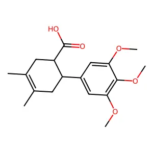 3,4-Dimethyl-6-(3,4,5-trimethoxyphenyl)cyclohex-3-ene-1-carboxylic acid structure