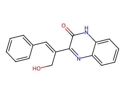 3-(3-hydroxy-1-phenylprop-1-en-2-yl)-1H-quinoxalin-2-one structure
