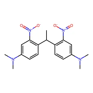 4,4'-(Ethane-1,1-diyl)bis(N,N-dimethyl-3-nitroaniline) structure
