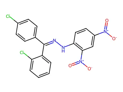 N-[[(2-chlorophenyl)-(4-chlorophenyl)methylidene]amino]-2,4-dinitroaniline structure