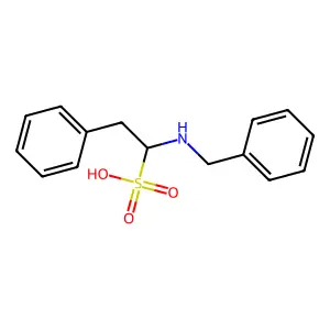 1-(Benzylamino)-2-phenylethanesulfonic acid structure
