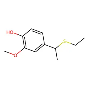 4-(1-Ethylsulfanylethyl)-2-methoxyphenol structure