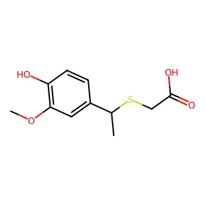 2-[1-(4-Hydroxy-3-methoxyphenyl)ethylsulfanyl]acetic acid structure
