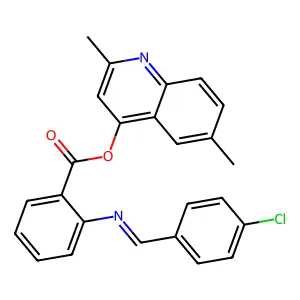 2-(((4-Chlorophenyl)methylene)amino)benzoic acid 2,6-dimethyl-4-quinolinyl ester structure