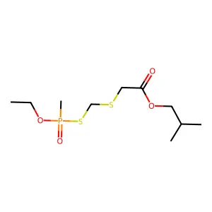 2-Methylpropyl 4-methyl-4-oxo-3-oxa-5,7-dithia-4lambda~5~-phosphanonan-9-oate structure