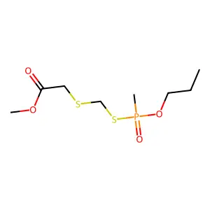 Methyl 6-methyl-6-oxo-7-oxa-3,5-dithia-6lambda~5~-phosphadecan-1-oate structure