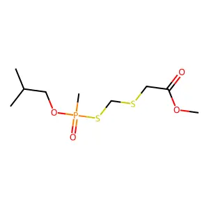 Methyl 6,9-dimethyl-6-oxo-7-oxa-3,5-dithia-6lambda~5~-phosphadecan-1-oate structure